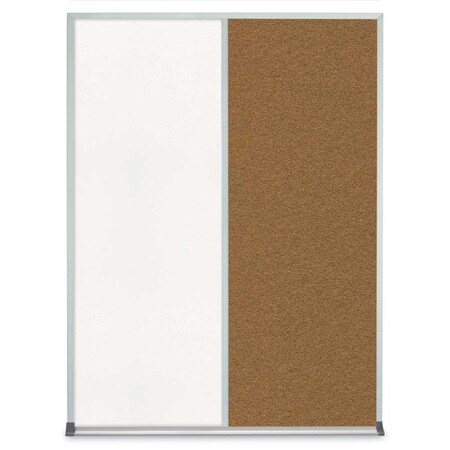 United Visual Products Single Door Radius Plus Corkboard, 36"X UV8002PLUS-SATIN-APRICOT